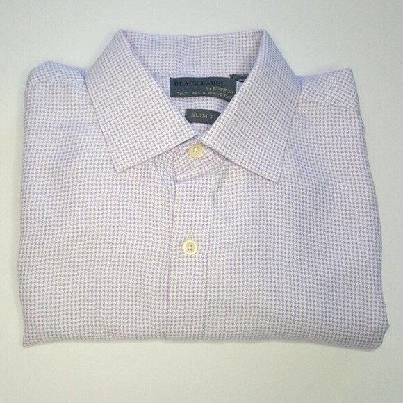 Black Label By Ruffini Dress Shirt Small Luxury Slim Fit Made in Italy - Picture 3 of 7